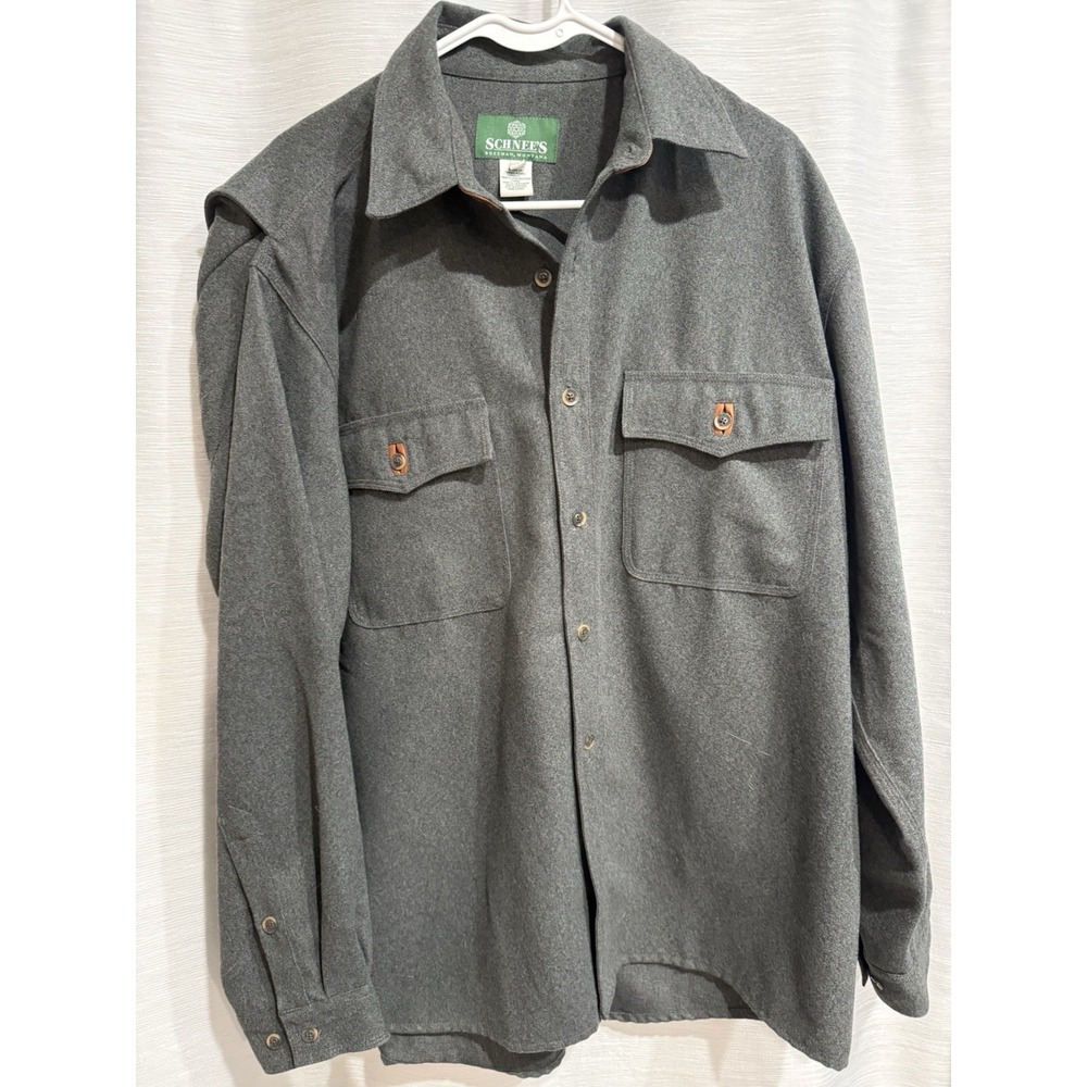 Schnee's Rifleman Shirt Men's Size L Shacket Brown Button Flannel 100% Poly